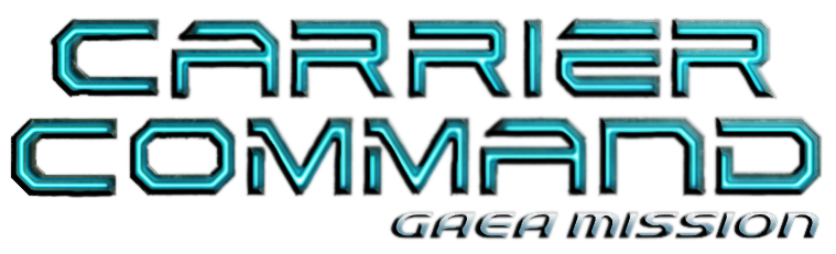 Interactive text. Carrier Command Gaea Mission. Carrier Command 1988. Gaea logo.